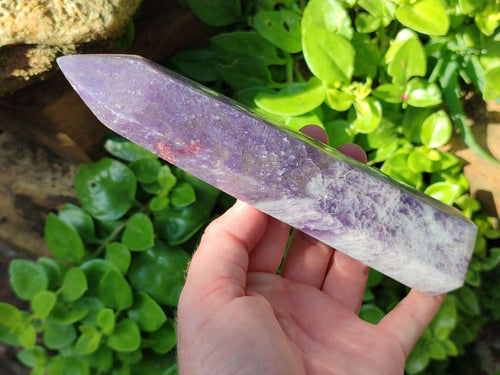 Polished Lepidolite With Pink Rubellite Tourmaline Towers x 3 From Ambatondrazaka, Madagascar - Toprock Gemstones and Minerals 