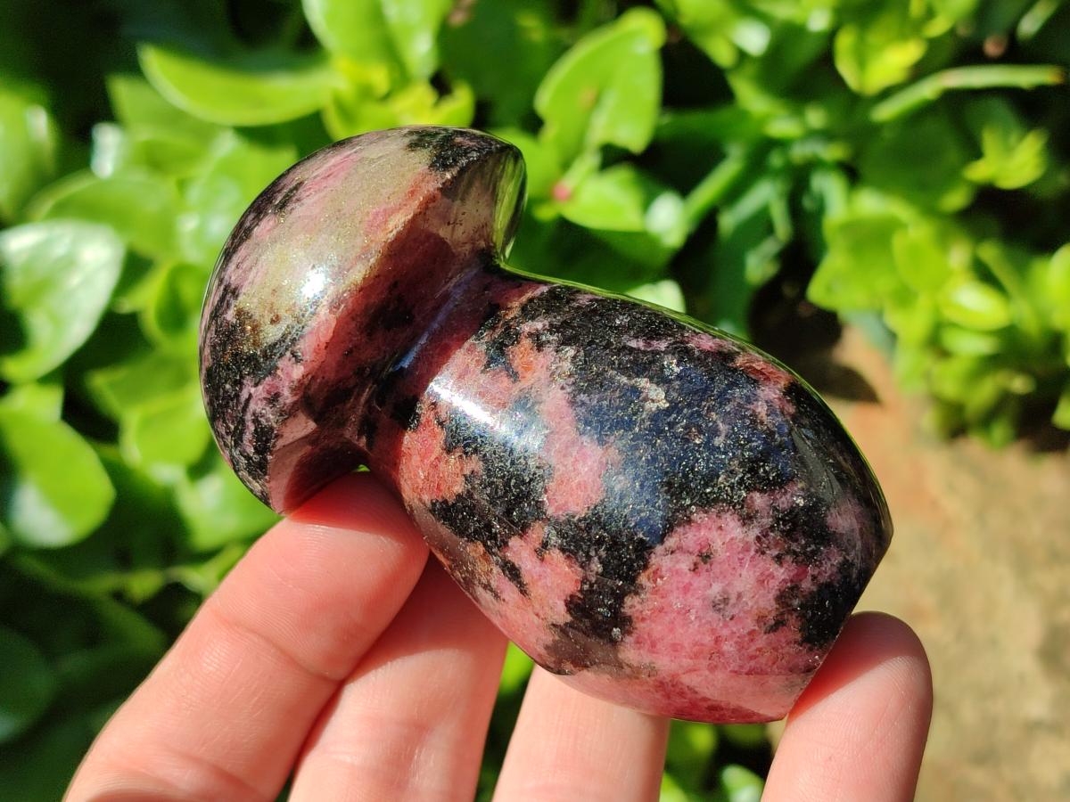 Polished Rhodonite Mushrooms x 6 From Ambindavato, Madagascar