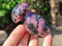 Polished Rhodonite Mushrooms x 6 From Ambindavato, Madagascar