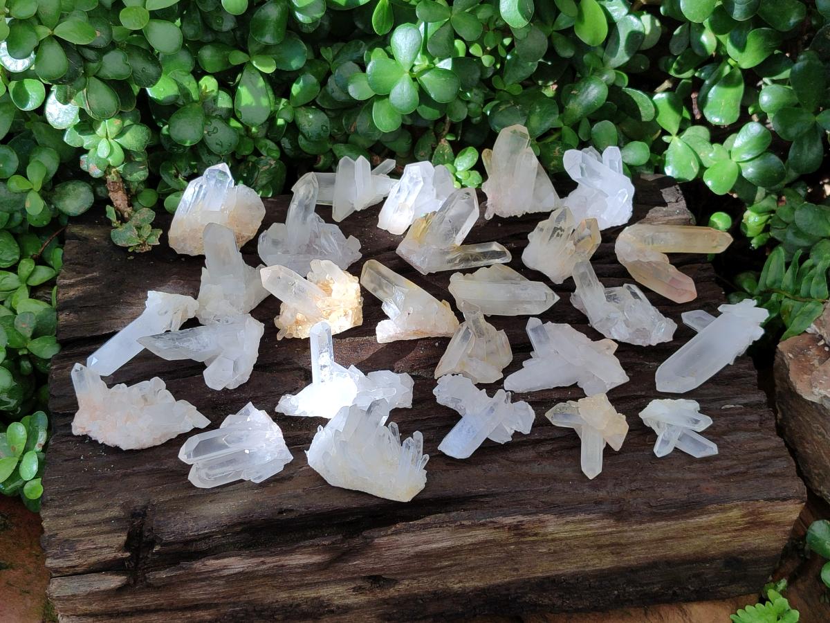 Natural Clear Quartz Clusters x 35 From Madagascar