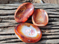 Polished Carnelian Agate Gemstone Bowl x 6 From Madagascar