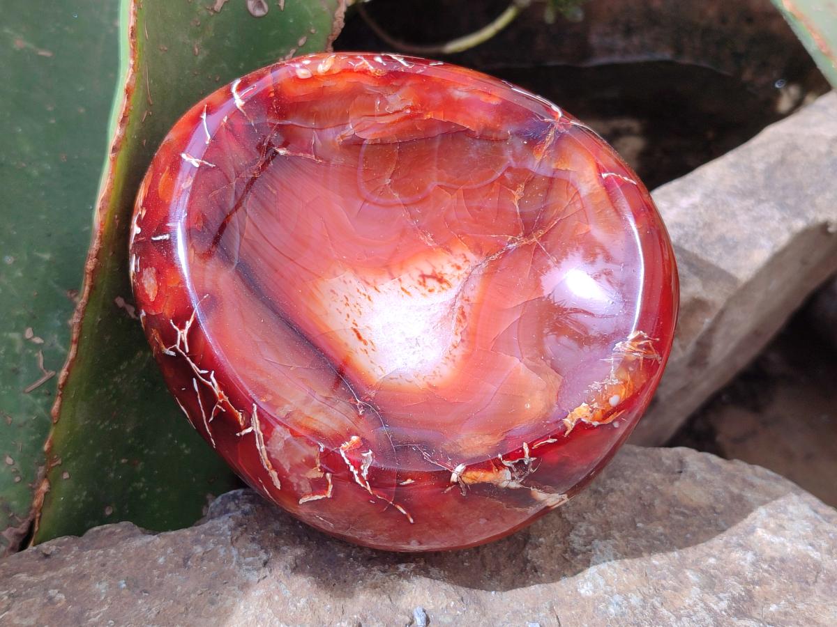 Polished Carnelian Agate Gemstone Bowl x 6 From Madagascar