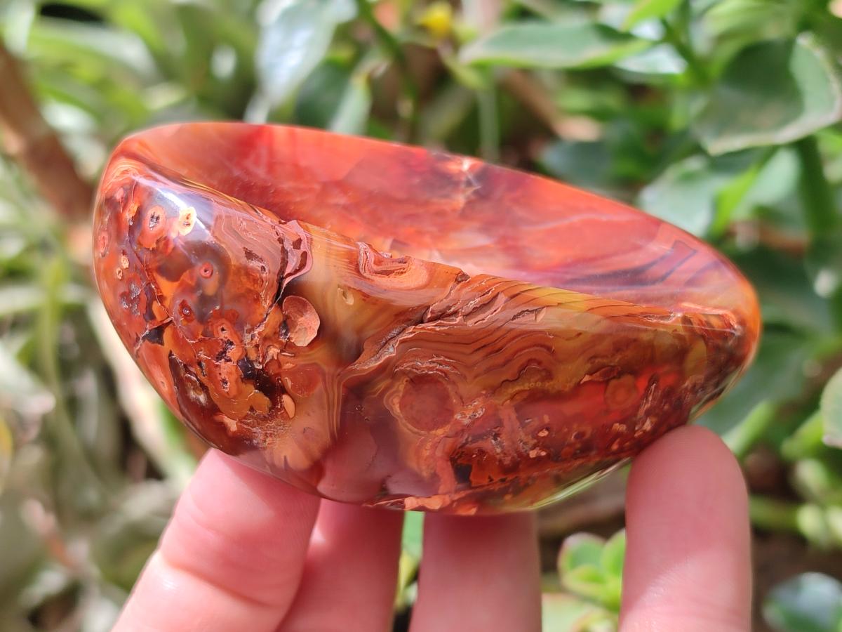 Polished Carnelian Agate Gemstone Bowl x 6 From Madagascar
