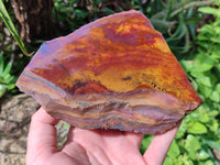 Polished On One Side Mixed Jasper Slices x 2 From Northern Cape, South Africa
