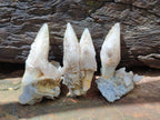 Natural Drusy Quartz Coated Spearhead Calcite Specimens x 35 From Albert's Mountain, Lesotho