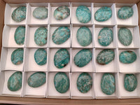 Polished Tiger Amazonite Palm Stones x 24 From Madagascar