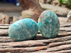 Polished Tiger Amazonite Palm Stones x 24 From Madagascar