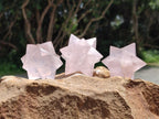 Hand Made Rose Quartz Merkabahs x 3 From Madagascar