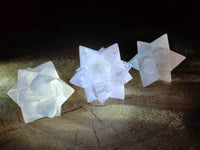 Hand Made Rose Quartz Merkabahs x 3 From Madagascar