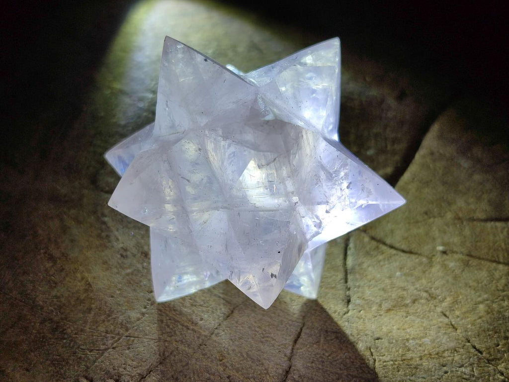 Hand Made Rose Quartz Merkabahs x 3 From Madagascar
