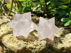 Hand Made Rose Quartz Merkabahs x 3 From Madagascar