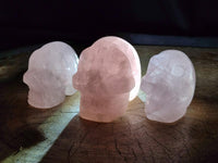 Hand Made Rose Quartz Skulls x 6 From Madagascar