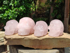 Hand Made Rose Quartz Skulls x 6 From Madagascar