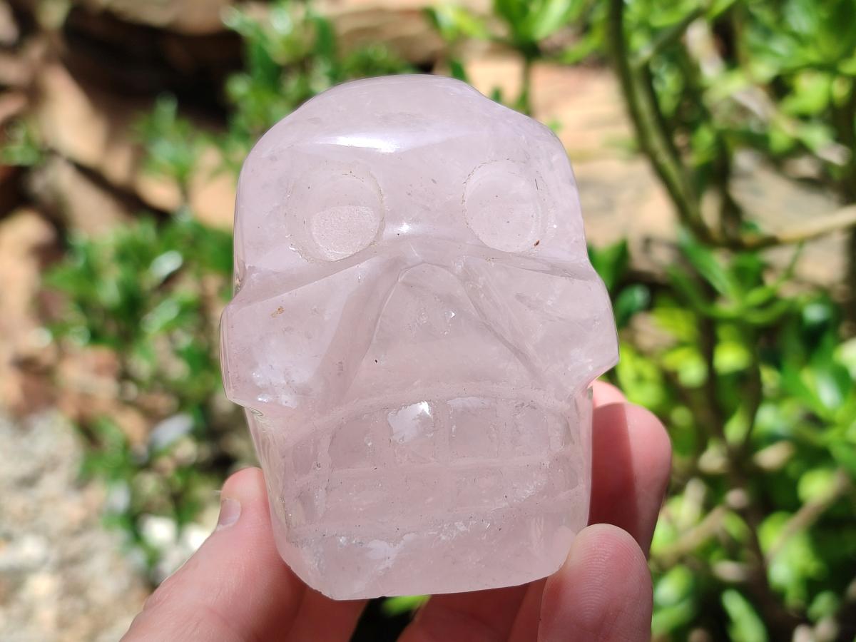 Hand Made Rose Quartz Skulls x 6 From Madagascar
