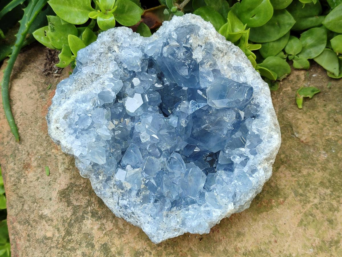 Natural Blue Celestite Specimens x 2 From Sakoany, Madagascar