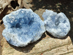 Natural Blue Celestite Specimens x 2 From Sakoany, Madagascar