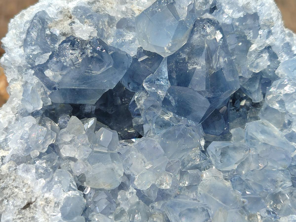 Natural Blue Celestite Specimens x 2 From Sakoany, Madagascar