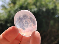 Polished Girasol Pearl Quartz Palm Stones x 35 From Ambatondrazaka, Madagascar