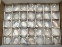 Polished Girasol Pearl Quartz Palm Stones x 35 From Ambatondrazaka, Madagascar