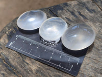 Polished Girasol Pearl Quartz Palm Stones x 35 From Ambatondrazaka, Madagascar