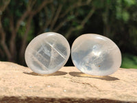 Polished Girasol Pearl Quartz Palm Stones x 35 From Ambatondrazaka, Madagascar