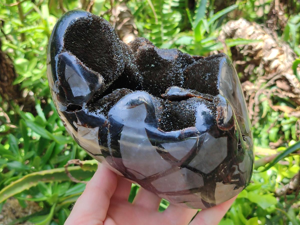 Polished Septerye Sauvage "Dragons Egg" Geode Standing Free Form x 1 From Mahajanga, Madagascar