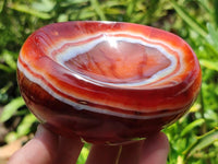 Polished Carnelian Agate Gemstone Bowls x 2 From Madagascar
