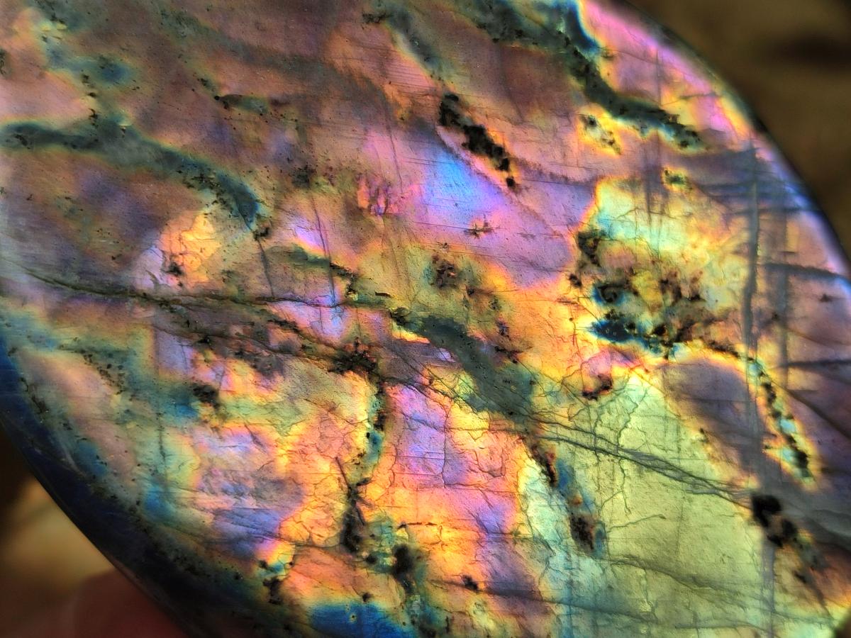 Polished Rare Purple Sunset Flash Labradorite Standing Free Forms x 4 From Madagascar