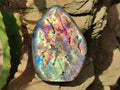 Polished Rare Purple Sunset Flash Labradorite Standing Free Forms x 4 From Madagascar
