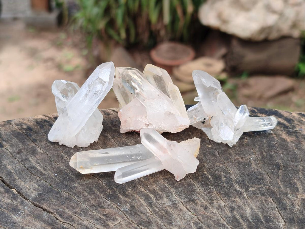 Natural Clear Quartz Clusters x 35 From Madagascar