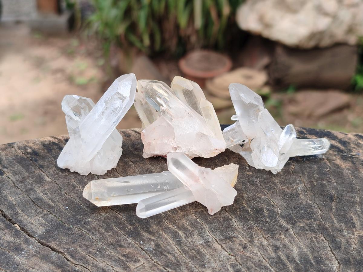 Natural Clear Quartz Clusters x 35 From Madagascar