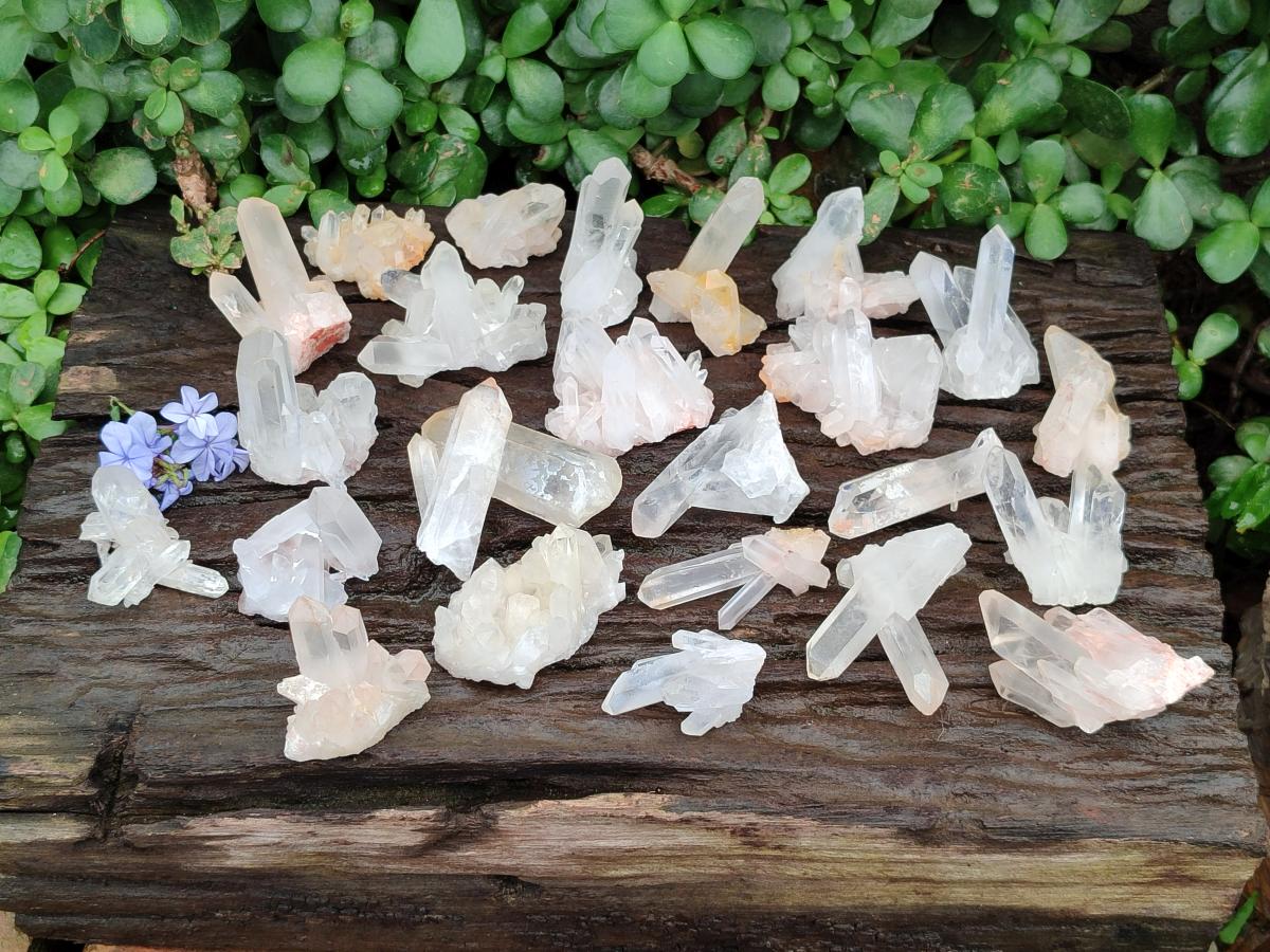 Natural Clear Quartz Clusters x 35 From Madagascar