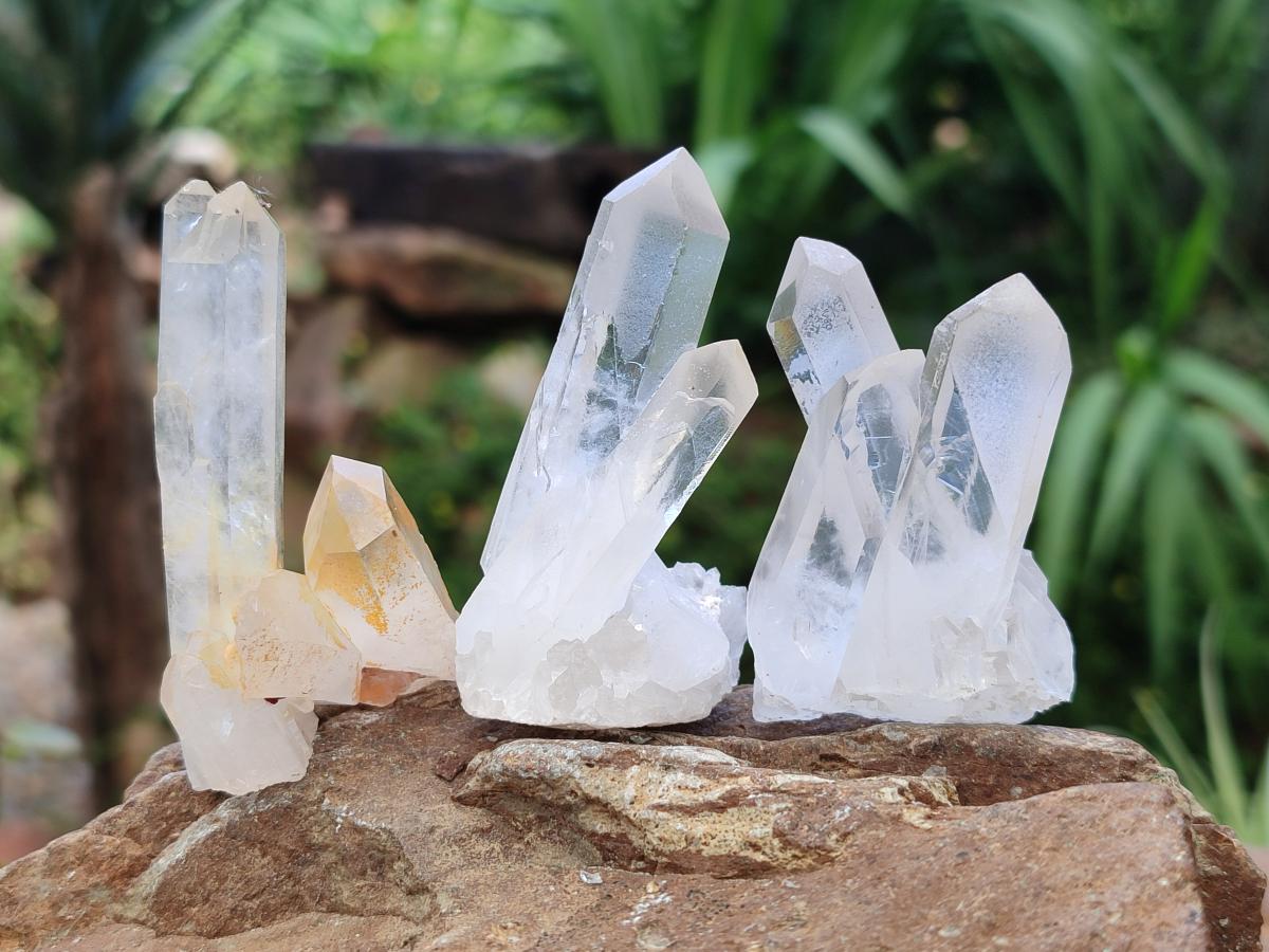 Natural Clear Quartz Clusters x 35 From Madagascar