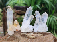 Natural Clear Quartz Clusters x 35 From Madagascar