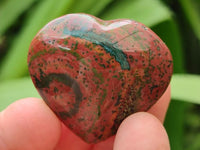 Polished Ocean Jasper Hearts x 12 From Northwest Coast, Madagascar