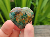 Polished Ocean Jasper Hearts x 12 From Northwest Coast, Madagascar