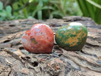 Polished Ocean Jasper Hearts x 12 From Northwest Coast, Madagascar
