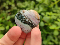 Polished Ocean Jasper Hearts x 12 From Northwest Coast, Madagascar