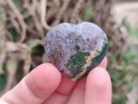 Polished Ocean Jasper Hearts x 12 From Northwest Coast, Madagascar
