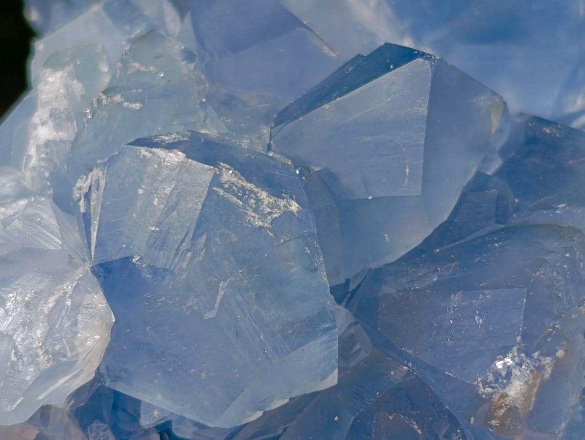 Natural Blue Celestite Specimens x 2 From Sakoany, Madagascar
