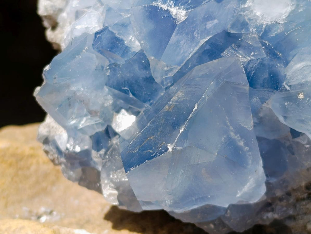 Natural Blue Celestite Specimens x 2 From Sakoany, Madagascar