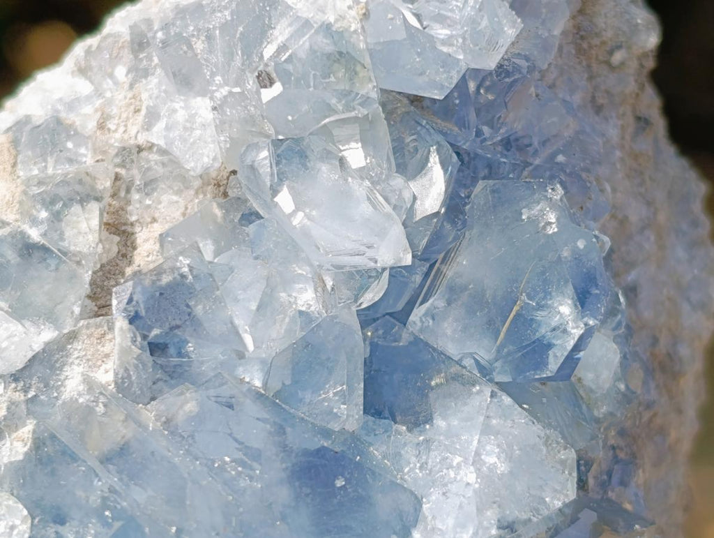Natural Blue Celestite Specimens x 2 From Sakoany, Madagascar