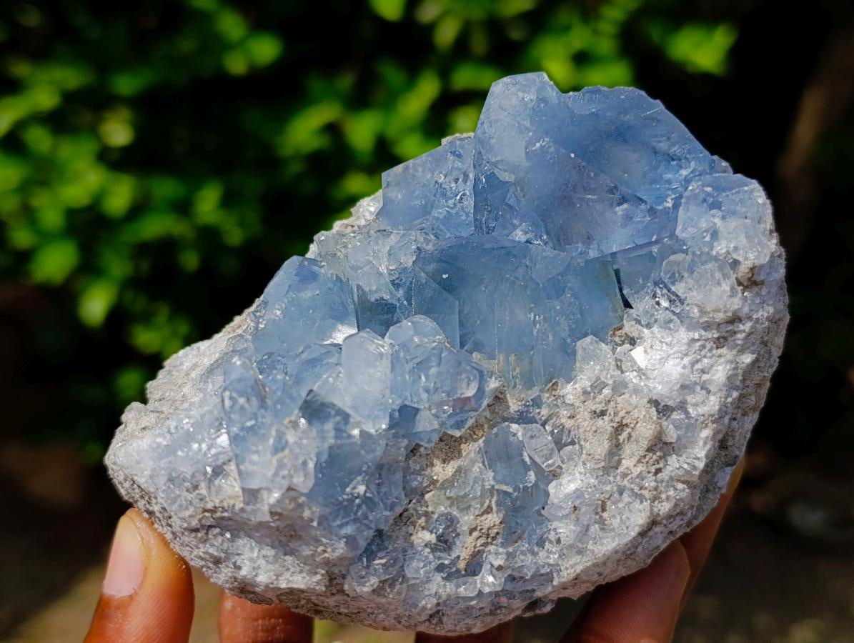 Natural Blue Celestite Specimens x 2 From Sakoany, Madagascar