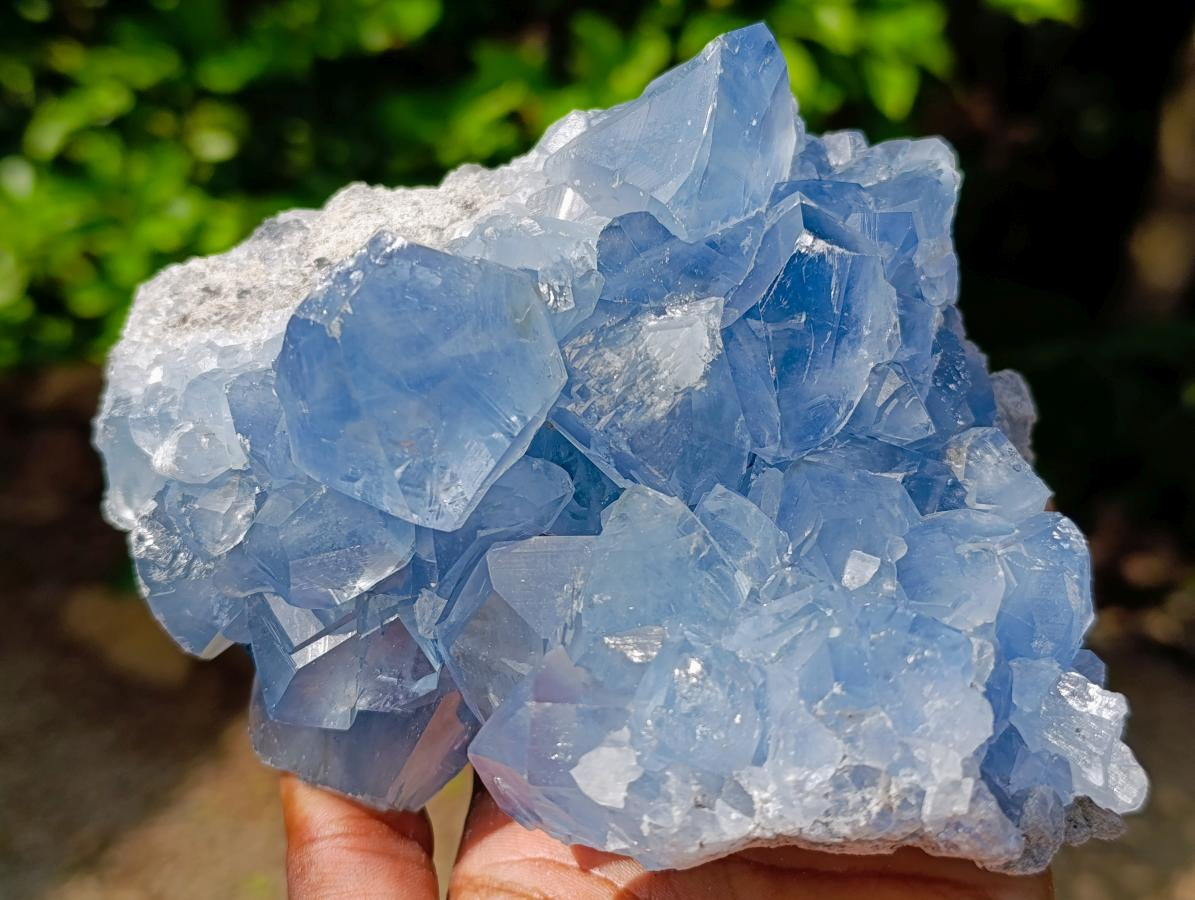 Natural Blue Celestite Specimens x 2 From Sakoany, Madagascar