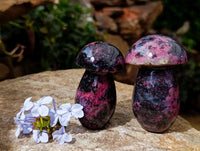 Polished Rhodonite Mushrooms x 6 From Ambindavato, Madagascar