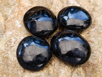 Polished Black Tourmaline Galets x 70 From Madagascar