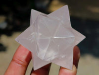 Hand Made Rose Quartz Merkabahs x 3 From Madagascar