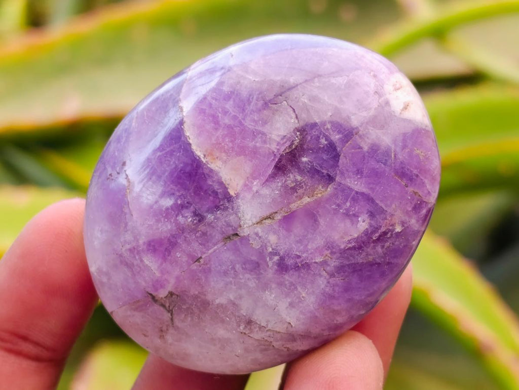 Polished Chevron Amethyst Galets x 12 From Madagascar