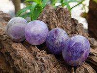 Polished Chevron Amethyst Galets x 12 From Madagascar