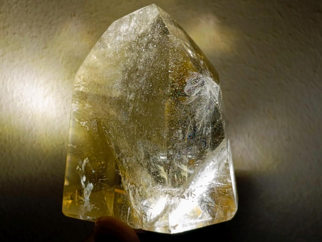 Polished Smokey Window Quartz Crystals x 4 From Madagascar